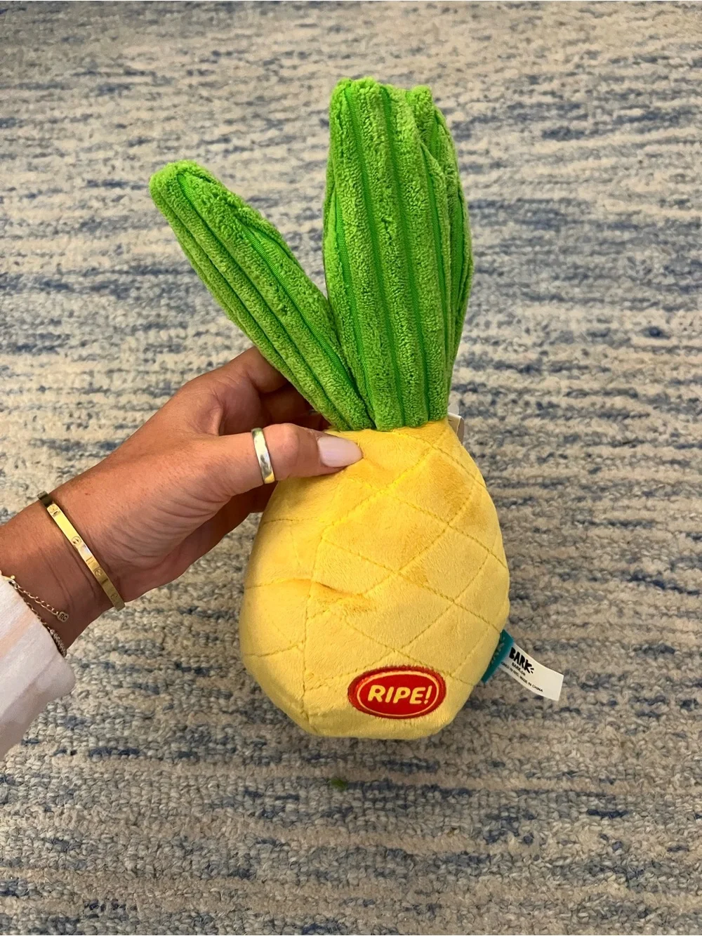 Bark Spiky Pineyapple Plush Dog Toy NWT